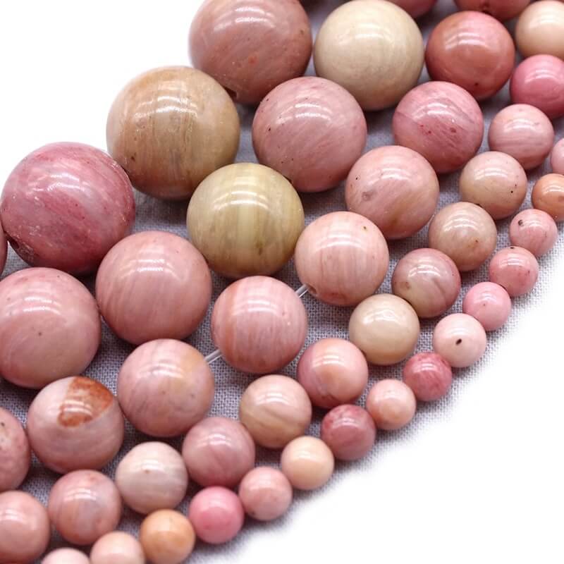 Natural Rhodonite Beads for DIY Jewelry - Rose-Inspired Earrings, Pendant & Bracelet Making Kits for Women